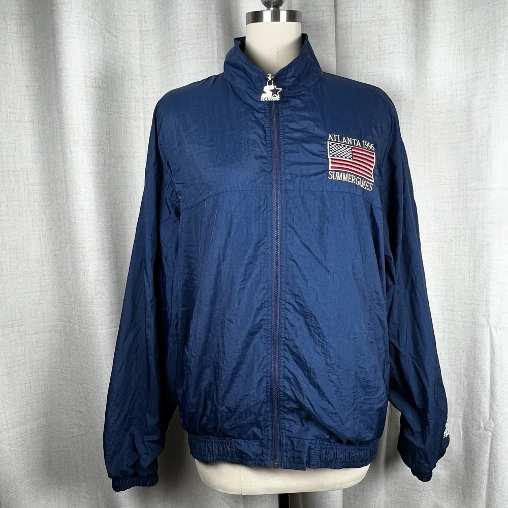 Vintage‎ 1996 Starter Men's XL Olympic Atlanta Summer Games Jacket Flag Patches